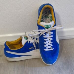 Puma W11.5 Blue Suede,Yellow Detail and White Side, Sole and Tounge